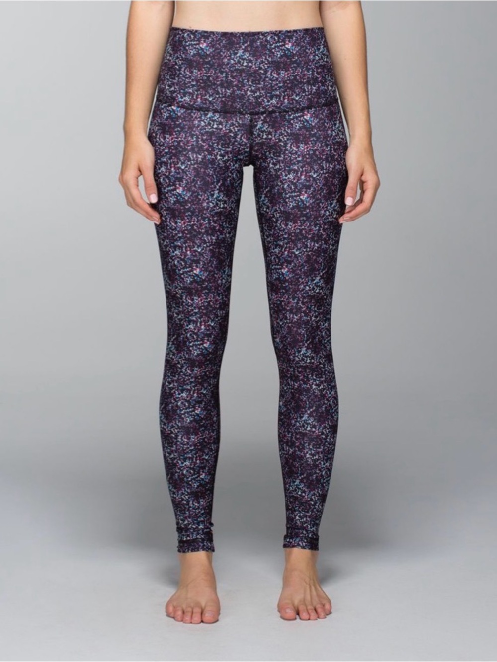 lululemon athletica Black Multicolor Wunder Under High-Waist Leggings Like New